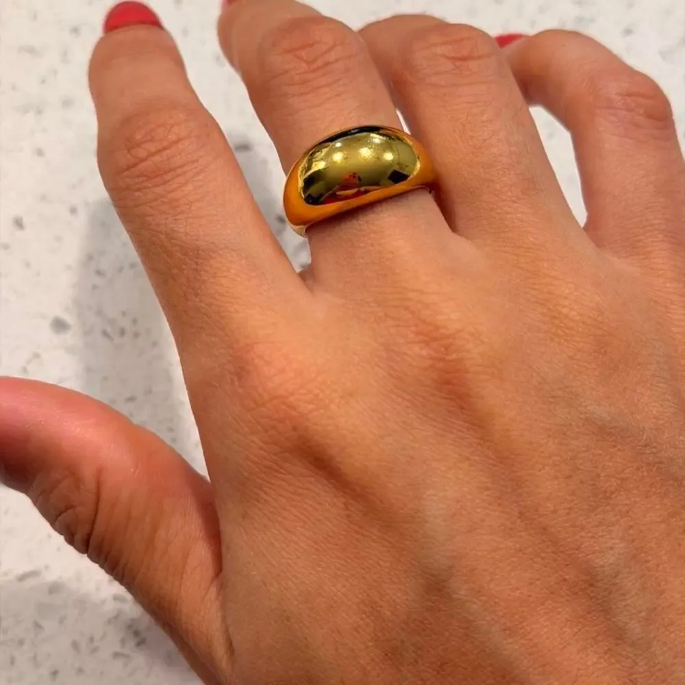 Gold statement ring stainless steel